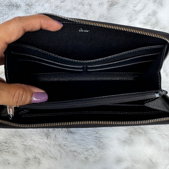 Cartier Santos Black Leather Zip Around Wallet ~ Vintage P0077 - Picture 9 of 12